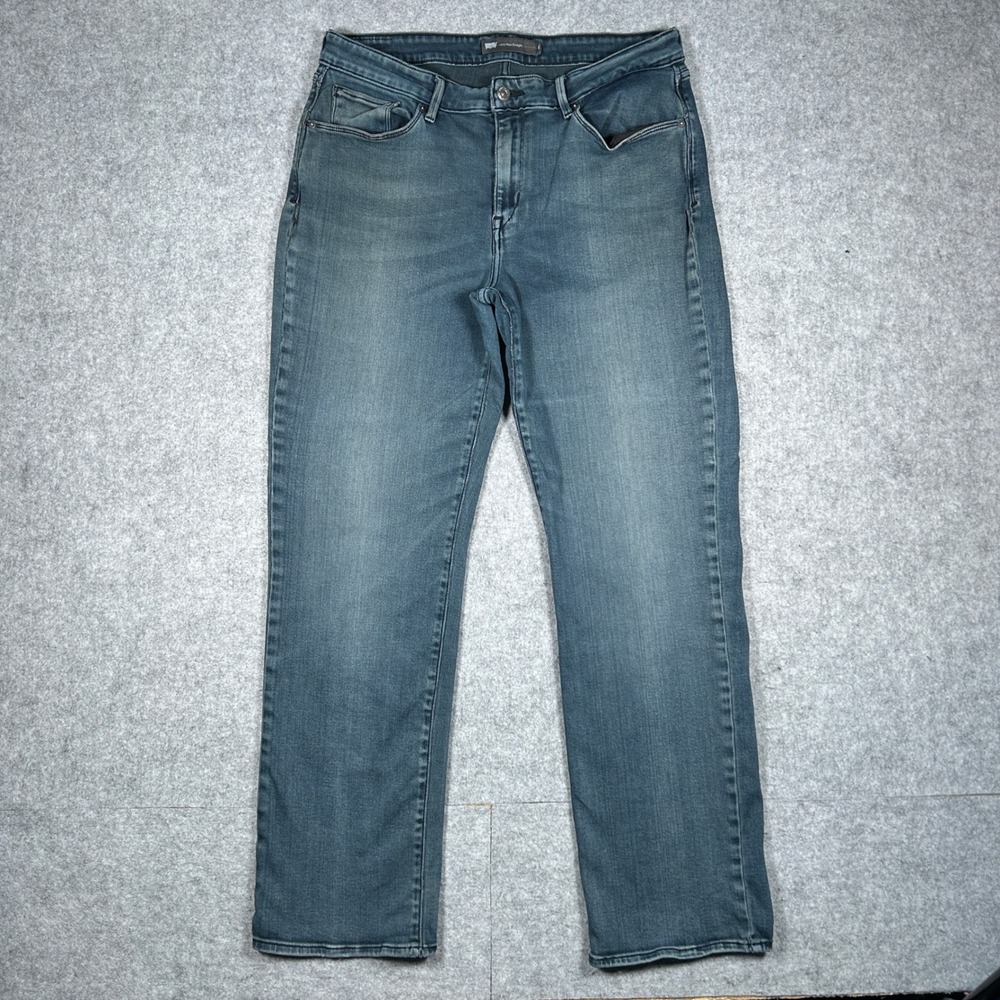 Levi's Denim jeans Womens 14(30x29) Blue Mid‎ Rise Straight Casual Stretch pant